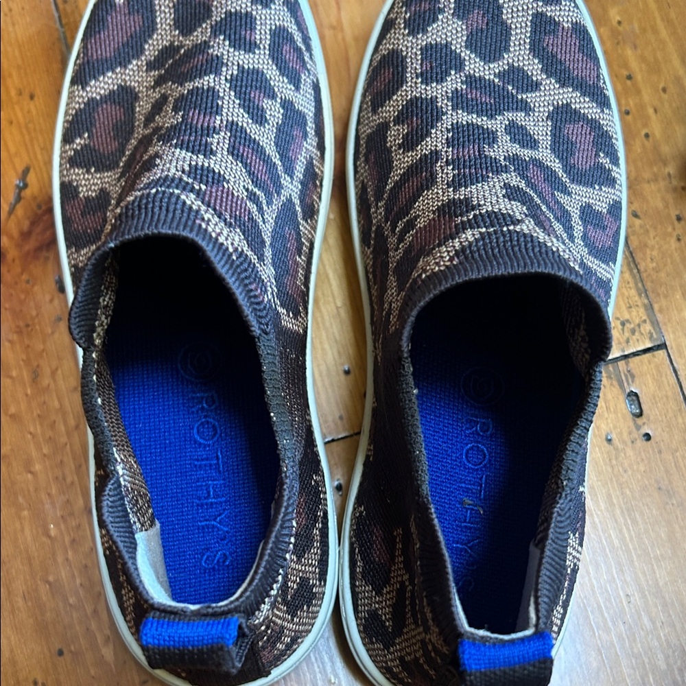 Rothy's White Slip-On Sneakers with Blue Sole Panels - Picture 5 of 5